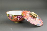 Chinese Famille Rose Gilt Porcelain Bowl Qianlong