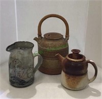 Pottery lot include a sheep themed pitcher