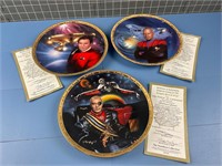 3X STAR TREK COLLECTOR PLATES W/ COA