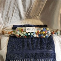 Old Glass Rolling Pin Full Marbles