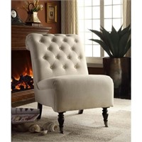 Isabelle Cora Washed Natural Rollback Accent Chair