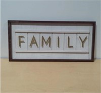 31.5"x15" Family Wood Wall Decor Sign