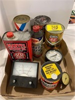 GAUGES, GROUP OF ADVERTISING OIL CANS OF ALL
