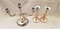 towle sterling candle holders, 3 tier candelabra