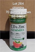 BB 4/24 Vitamins C D Zinc NATURES BOUNTY PK/70