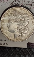 1889 Morgan silver dollar