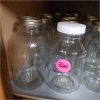 2 ROWS  OF CANNING JARS