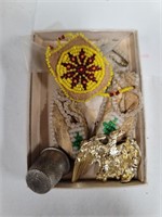 Native American beadwork and thimble