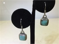 Sterling Silver SW earrings with Turquoise Stones