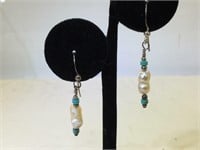 Sterling Silver SW earrings with Turquoise and