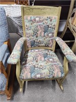Crackle paint wooden rocking chair