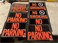 7 metal signs assorted