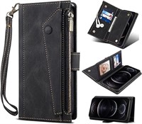 JGY Samsung S22 Ultra Zipper Leather Wallet Case