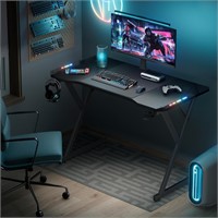 New $120--47"Gaming Desk with LED Lights(Black)