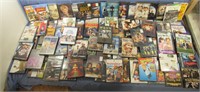 99 DVDS WITH LARGE TOTE-MIXED GENRES SOME NEW