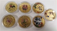 Lot of 7 Zodiac Sign Coins