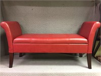 Red Storage Bench - 52"Lx17"Wx18"H Seat  Height