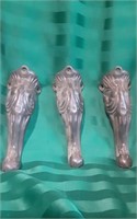 Victorian Style Cast Metal Furniture Legs Set of 3