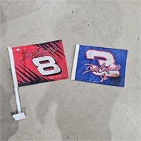 Dale Earnhardt Sr & Jr Car Window Flags