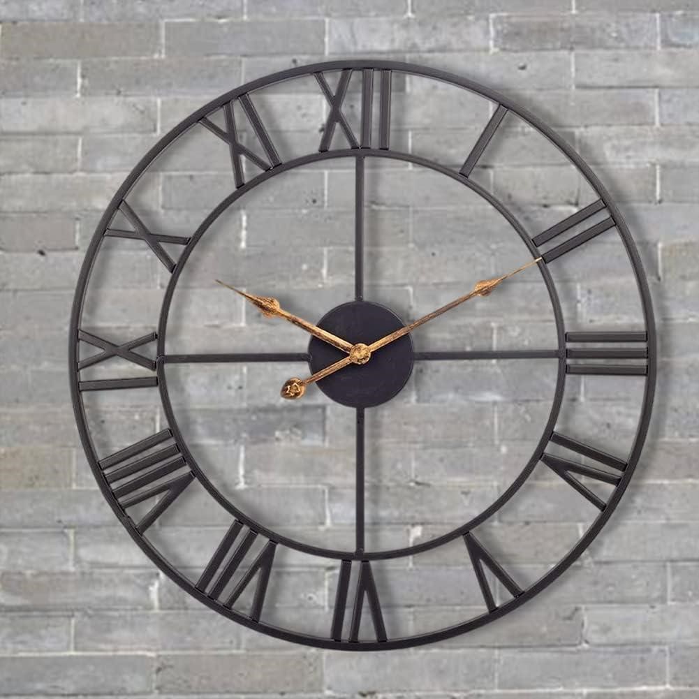 Vintage Metal Roman Numeral Wall Clock