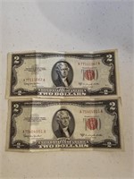 1953-C, 1953-C RED LETTER 2 DOLLAR BILLS