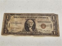 1935A ONE DOLLAR SILVER CERT. RED LETTER