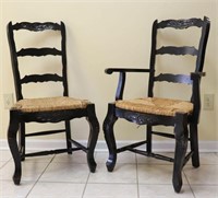Wood & Wicker His & Her Chairs