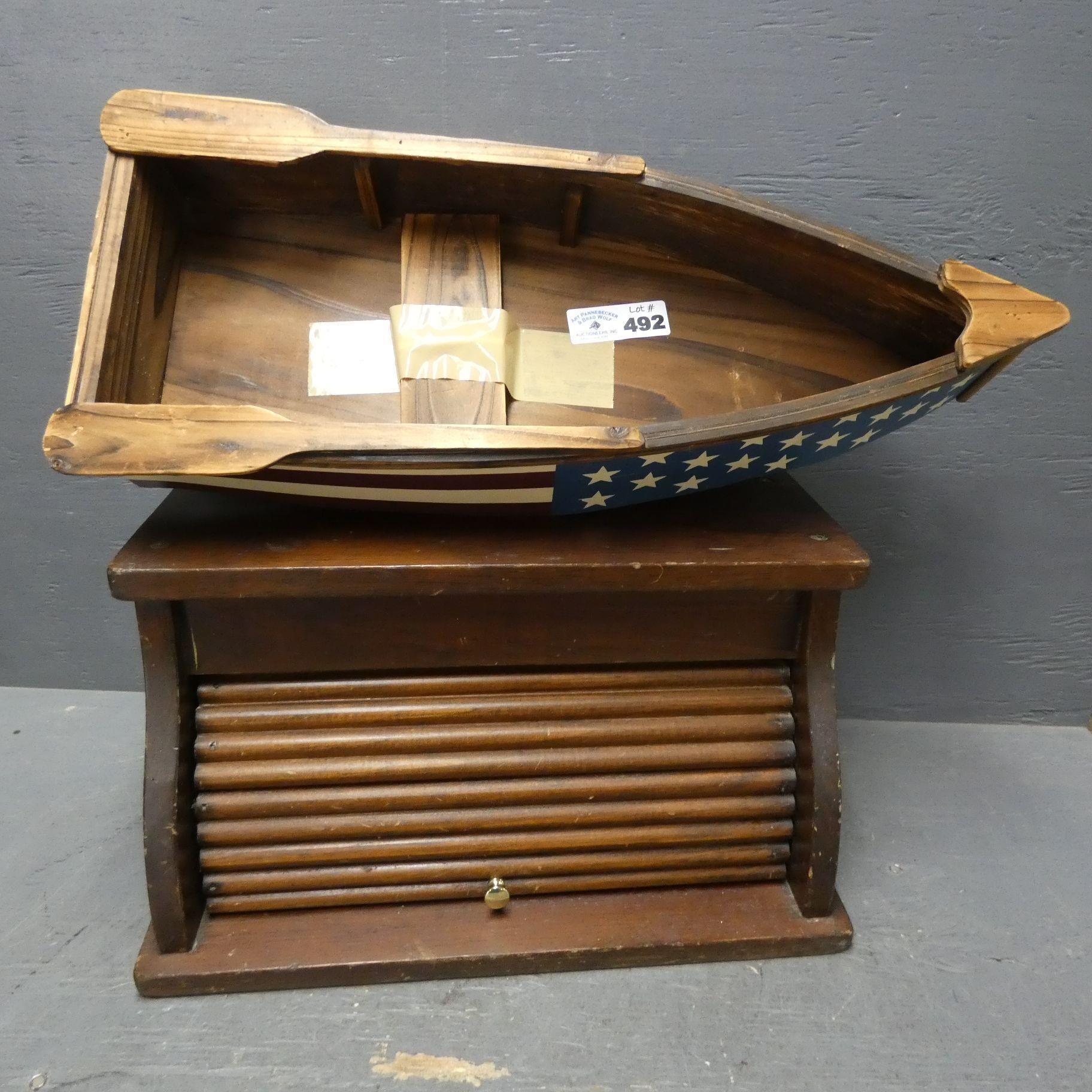 Wooden Boat Shelf, Bread Box