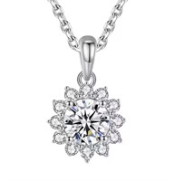 925S 5.0ct Moissanite Diamond Flower Necklace