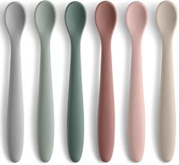 6-Piece Silicone Feeding Spoons for First Stage Ba