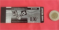 Carnet de tickets d'autobus & métro de STCUM 1997