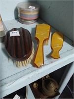 Celluloid Brush & Shoe Horn & Wooden Brush