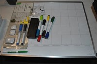 dry erase calendar with markers