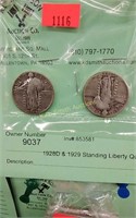 1928D & 1929 Standing Liberty Quarters
