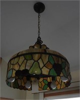 Tiffany style slag glass fruit motif hanging
