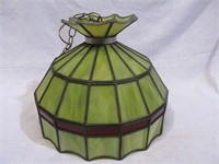 Green/red leaded glass hanging light
