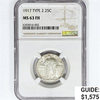 1917 Standing Liberty Quarter NGC MS63 FH, Ty 2
