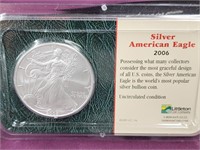 2006 American Silver Eagle coin.  1 Oz. Fine
