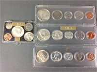 4 US Coin Sets: 1964, 1964-D, & 1965