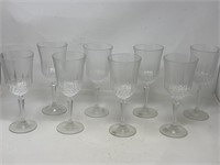 -8 Wine glasses 24% full lead Crystal made in USA