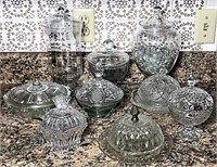 Assortment of Pressed Glass Bowls