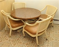 5 pc dinette set with round top pedestal table and