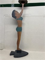 Wooden girl with serving tray-NO SHIPPING
