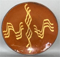PA slipware plate ca. 1860; fine PA slipware