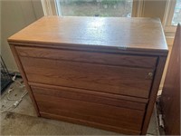 Oak 2 drawer file cabinet