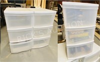 3 plastic storage bins