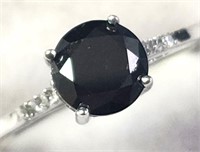 $2740 14K  Black Diamond(1.4ct) Diamond(0.05ct) Ri