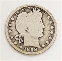 1877 United States Silver 25-Cent Quarter Dollar