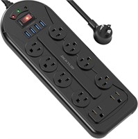 P990  JACKYLED Surge Power Strip 10 AC 4 USB 6f