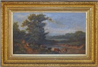American School, Landscape With Cattle O/C